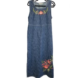 Vintage Studio Ease denim embroidered dress. Size 10.  EUC